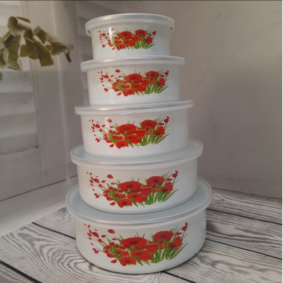 Набір судків (5 шт) Емаль (Білий) Набір судків (5 шт) Емаль (Білий)